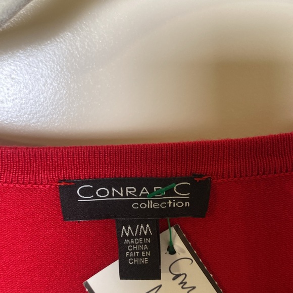 Conrad C Medium Red/Black Sweater with Sequins - Picture 2 of 8